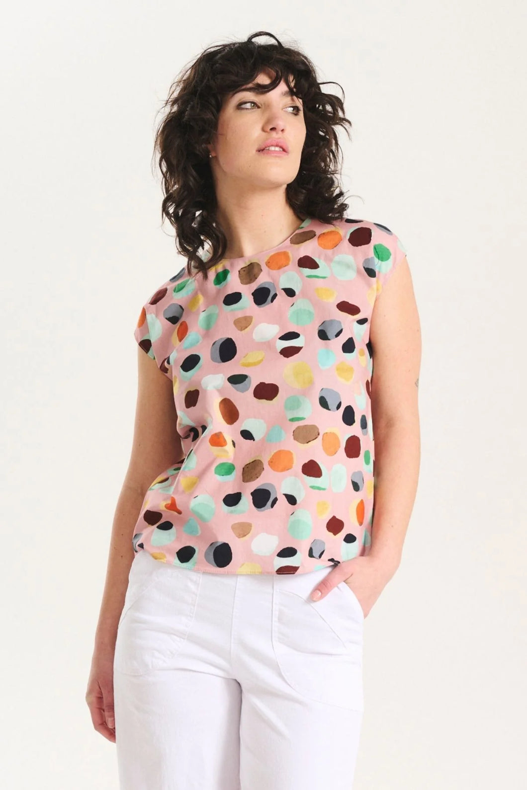 Olga De Polga Confetti Tee Pink Cotton