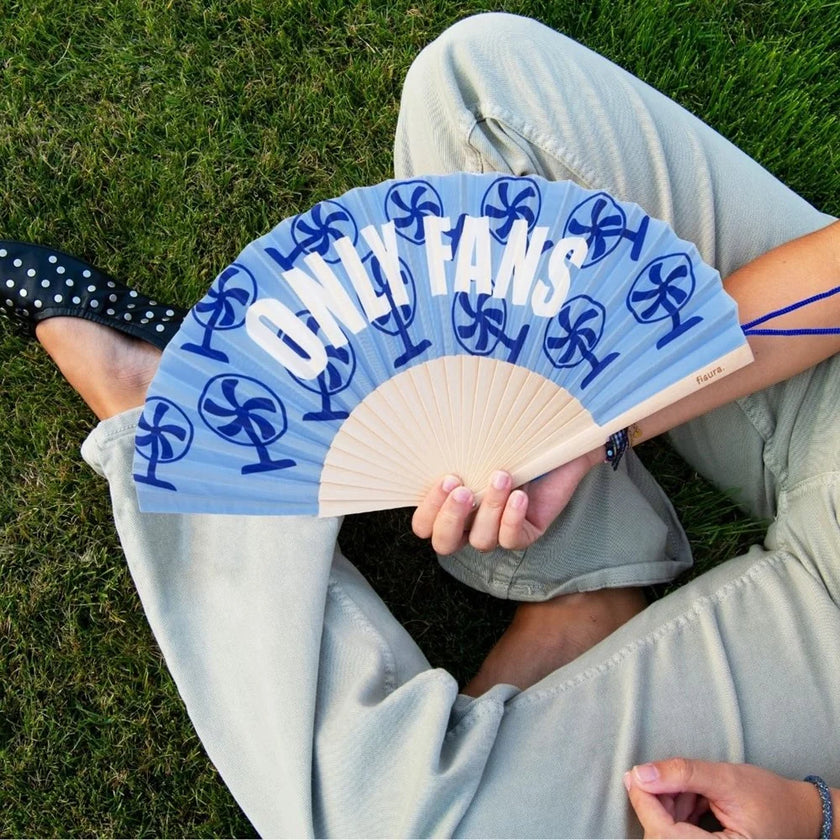 Fisura 'Only Fans' Hand Fan With Gift Box Blue
