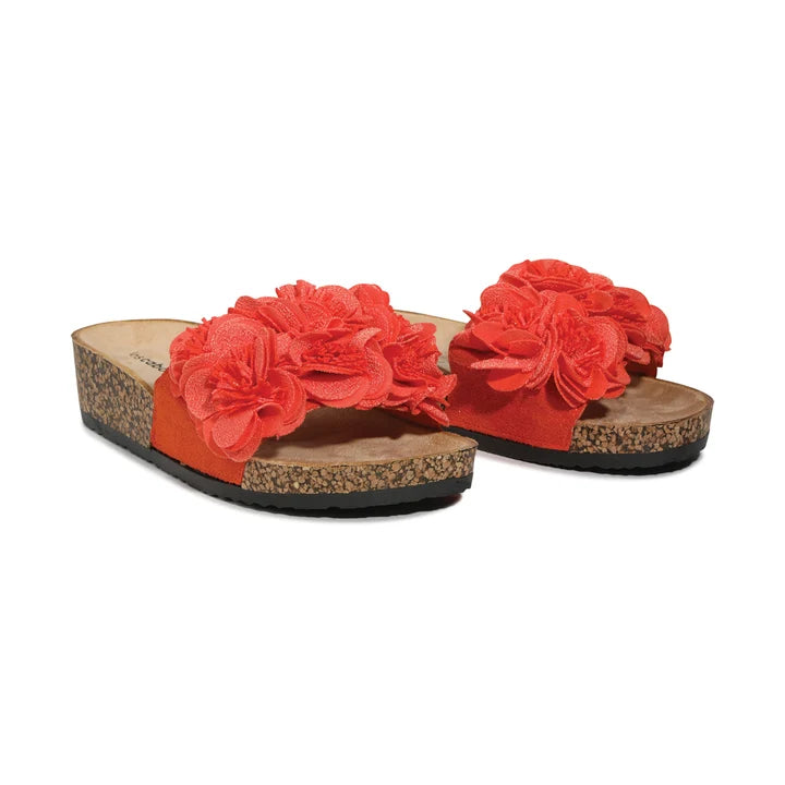 Los Cabos Corsage Embellished Slide Sandals Tango