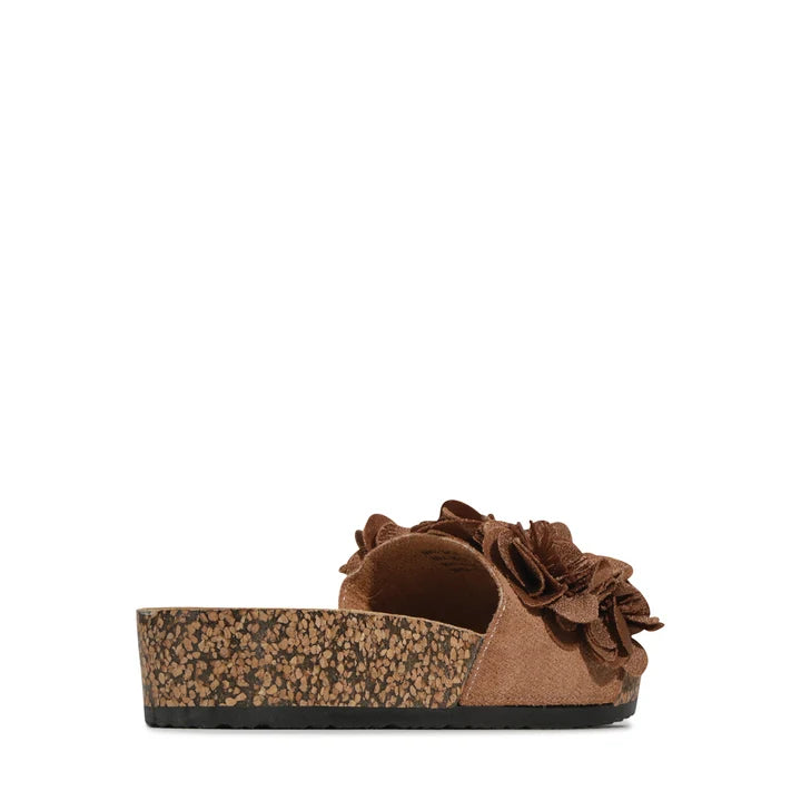 Los Cabos Corsage Embellished Slide Sandals Truffle Chocolate