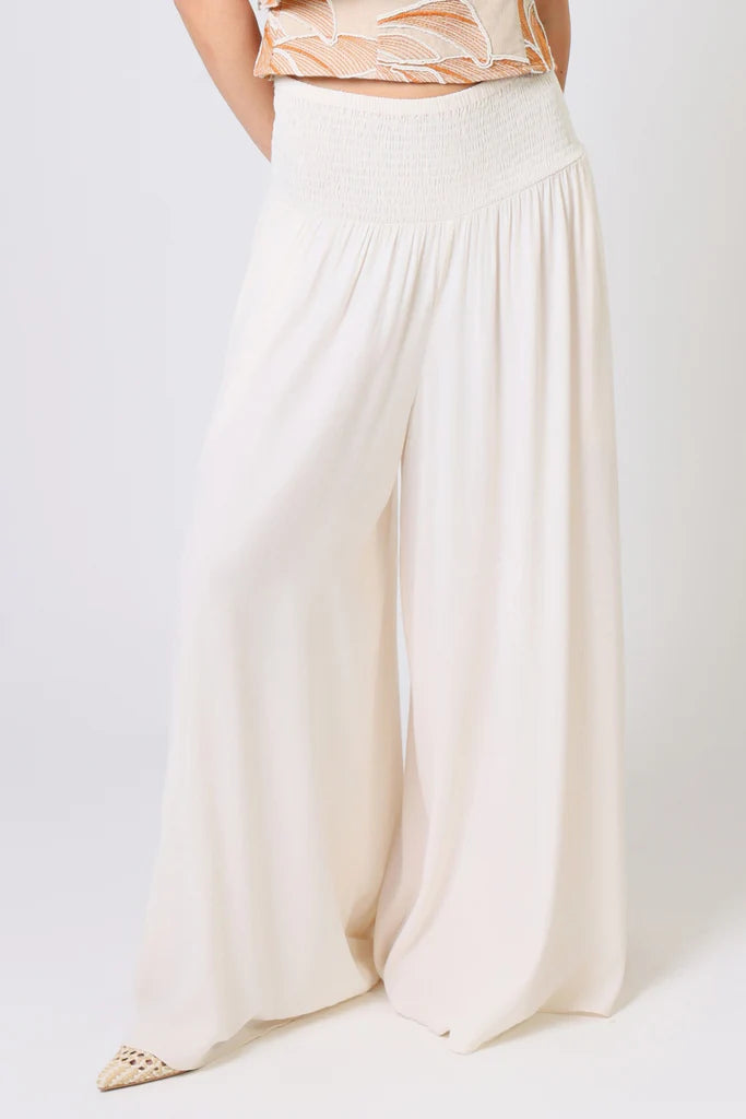 Traffic People Cream Tea Aurora Wide Leg Trousers Cream