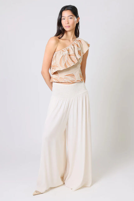 Traffic People Cream Tea Aurora Wide Leg Trousers Cream