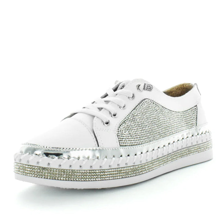 Just Bee Cristel White Smooth Leather