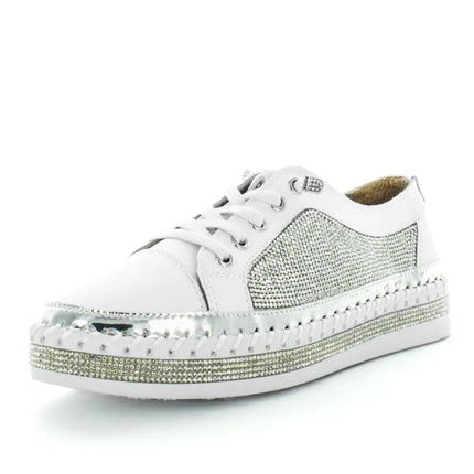 Just Bee Cristel White Smooth Leather