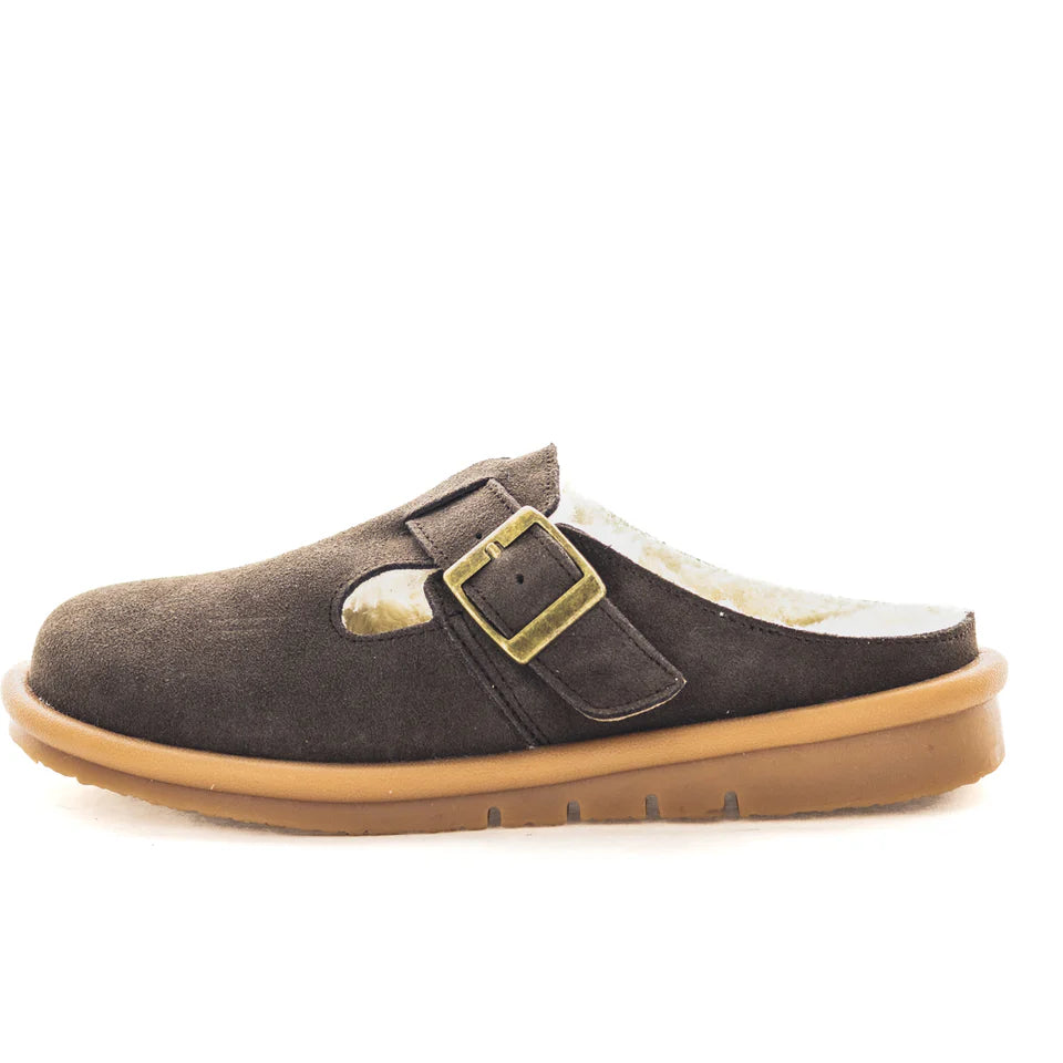 Just Bee Cubby Clogs Chocolate Suede