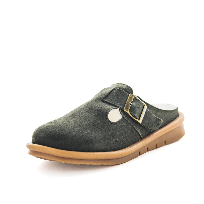 Just Bee Cubby Clogs Khaki Suede