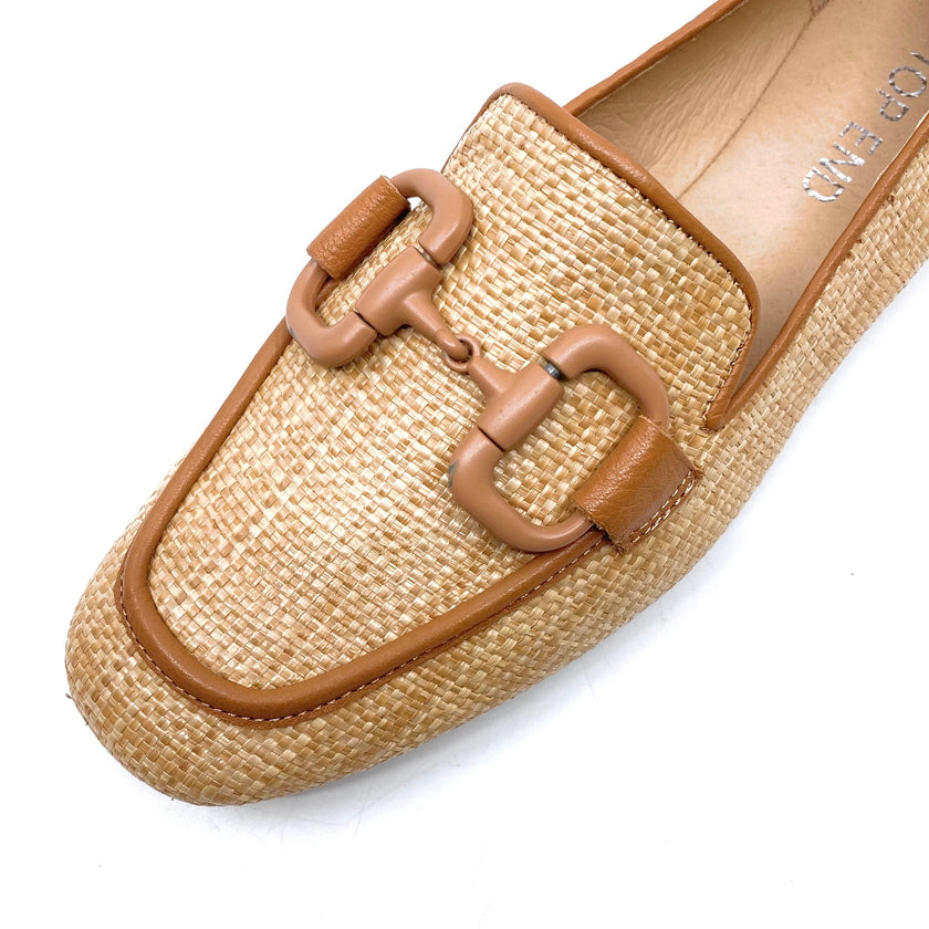 Top End Mansur Camel Dk Tan Raffia