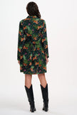 Sugarhill Brighton Henrietta Mini Shirt Dress Dark Green Tigers/Palms