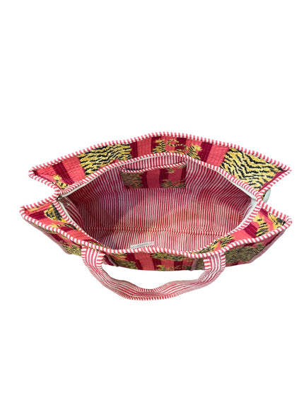 Tibet House BT306 Cotton Yamuna Tote Bag Pink Tiger