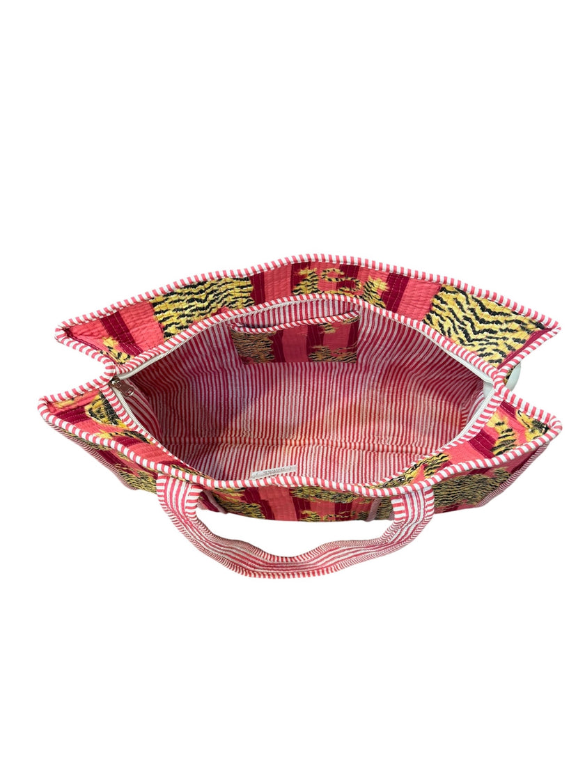 Tibet House BT306 Cotton Yamuna Tote Bag Pink Tiger
