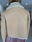 DEA The Label Faux Fur Cropped Reversible Jacket Beige