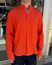 Milkman Linen Mandarin Collar Shirt Orange