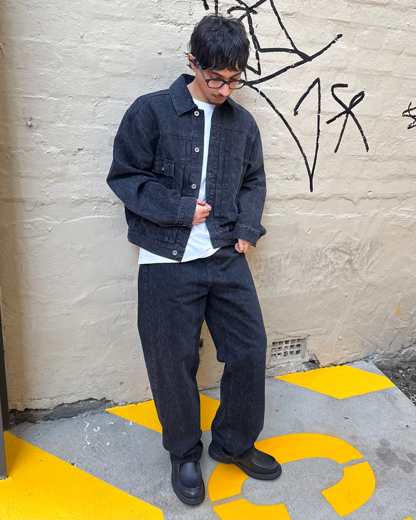 Carhartt WIP Snake Landon Pant Camo, Black stone wash