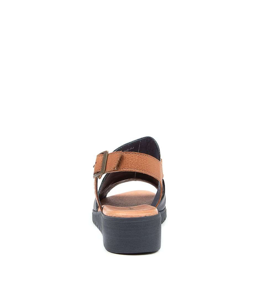 Django & Juliette Madis Navy/ Dark Tan Leather