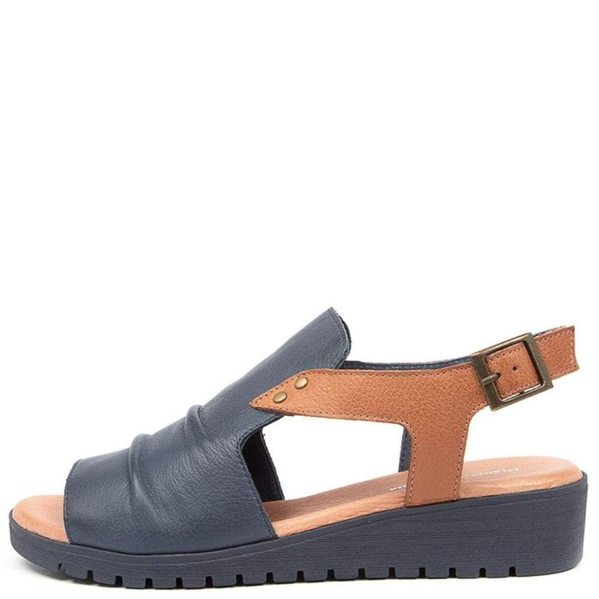 Django & Juliette Madis Navy/ Dark Tan Leather