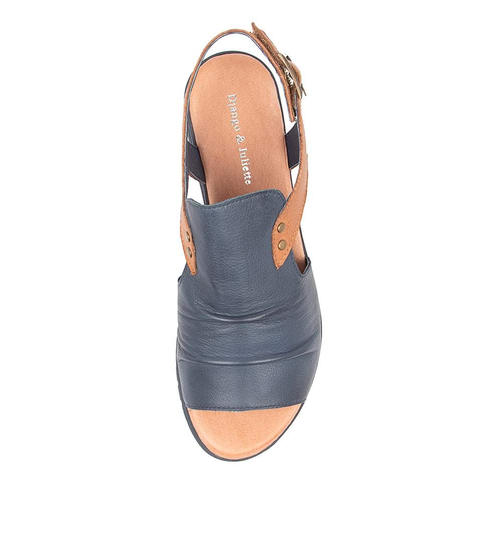 Django & Juliette Madis Navy/ Dark Tan Leather