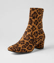 Django & Juliette Hartful Tan Small Leopard Stretch Microsuede
