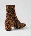 Django & Juliette Hartful Tan Small Leopard Stretch Microsuede