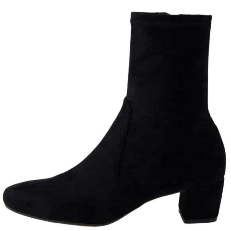 Django & Juliette Hartful Black Stretch Microsuede