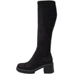 Django & Juliette Zina Knee High Boots Black Stretch Microsuede