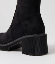 Load image into Gallery viewer, Django &amp; Juliette Zina Knee High Boots Black Stretch Microsuede

