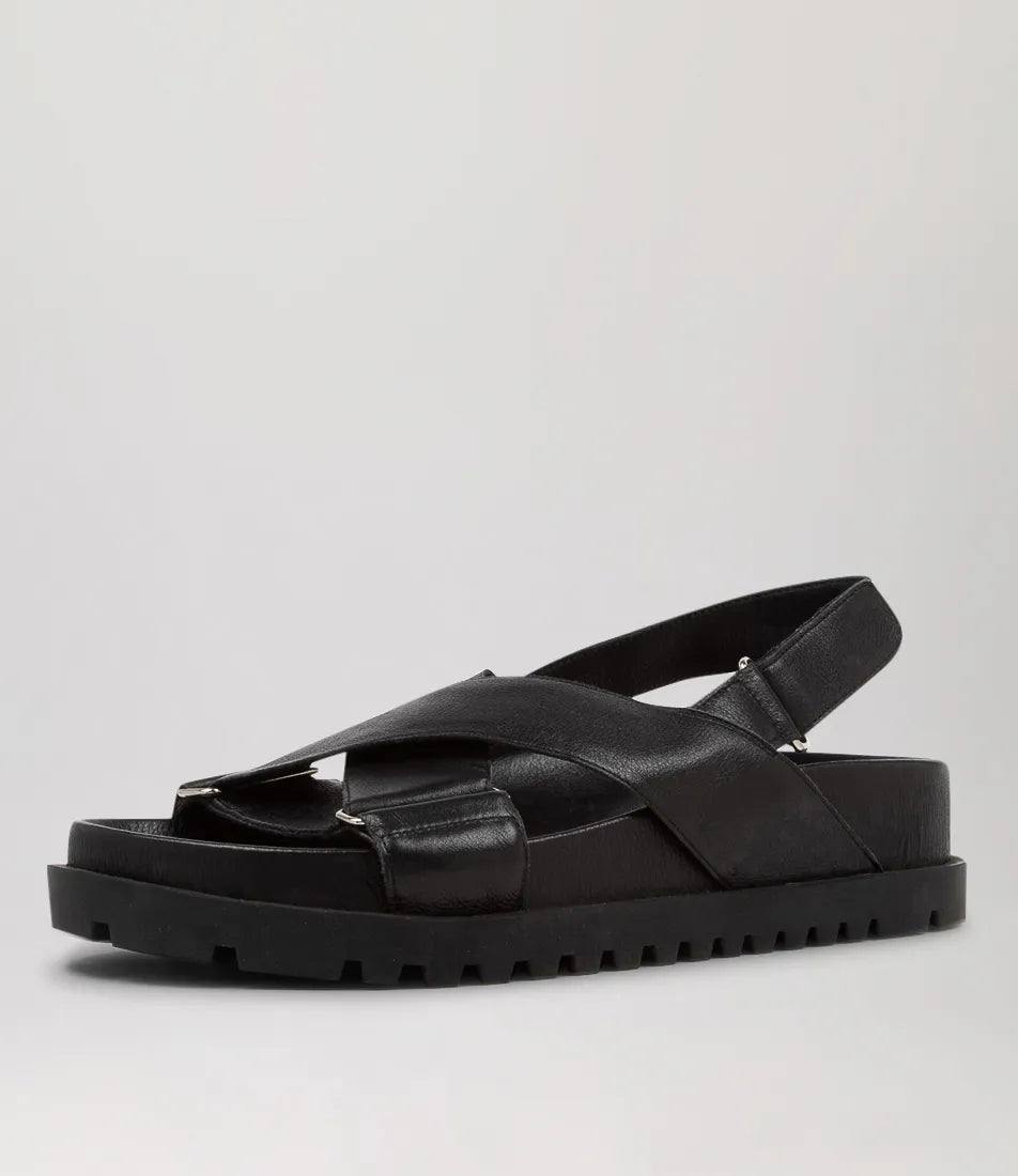 Django & Juliette Ubari Sandals Black Leather