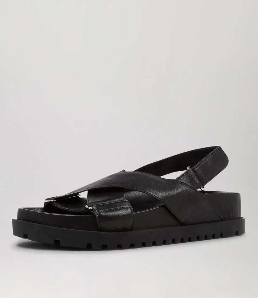Django & Juliette Ubari Sandals Black Leather