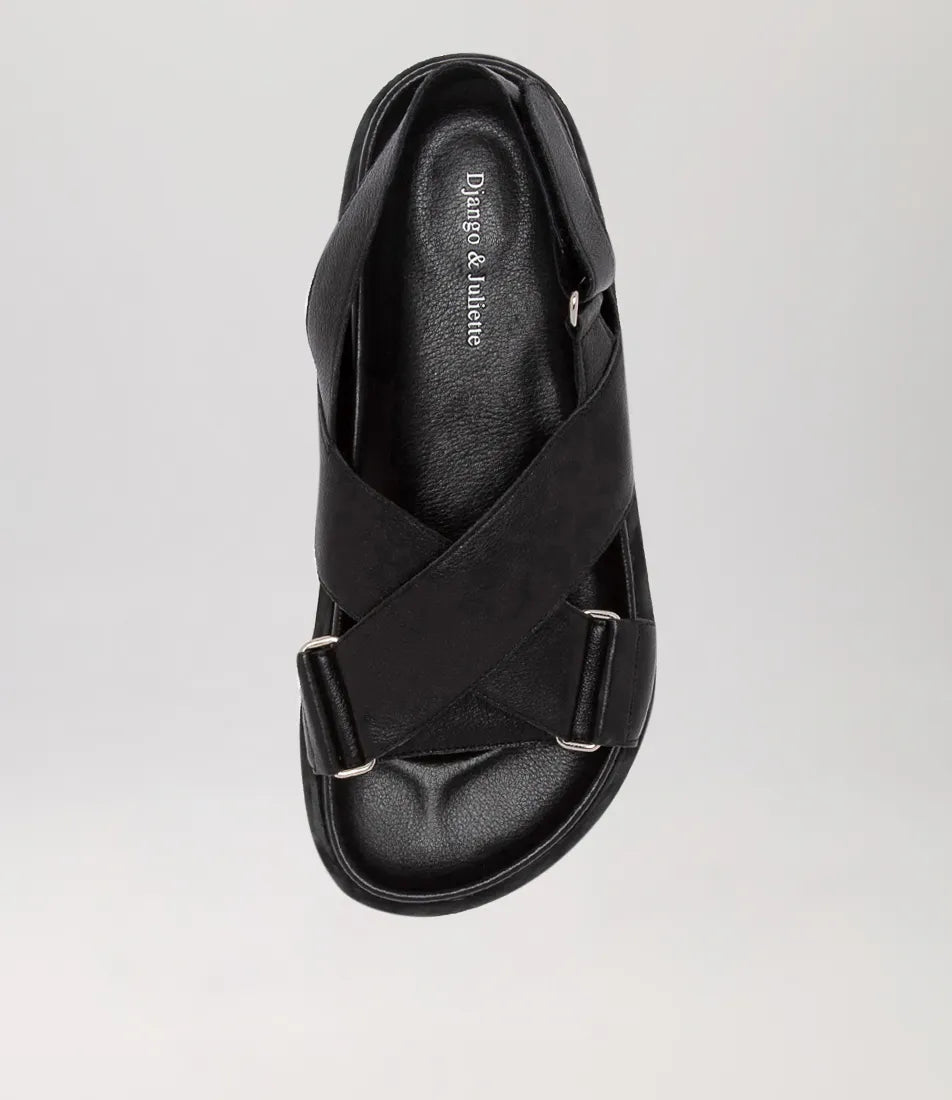 Django & Juliette Ubari Sandals Black Leather