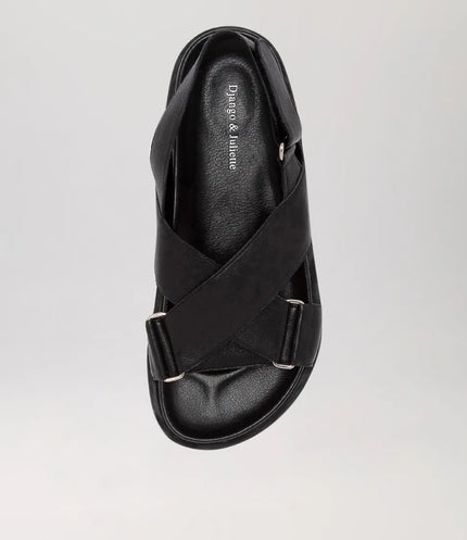 Django & Juliette Ubari Sandals Black Leather