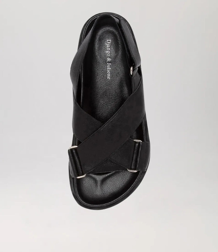 Django & Juliette Ubari Sandals Black Leather