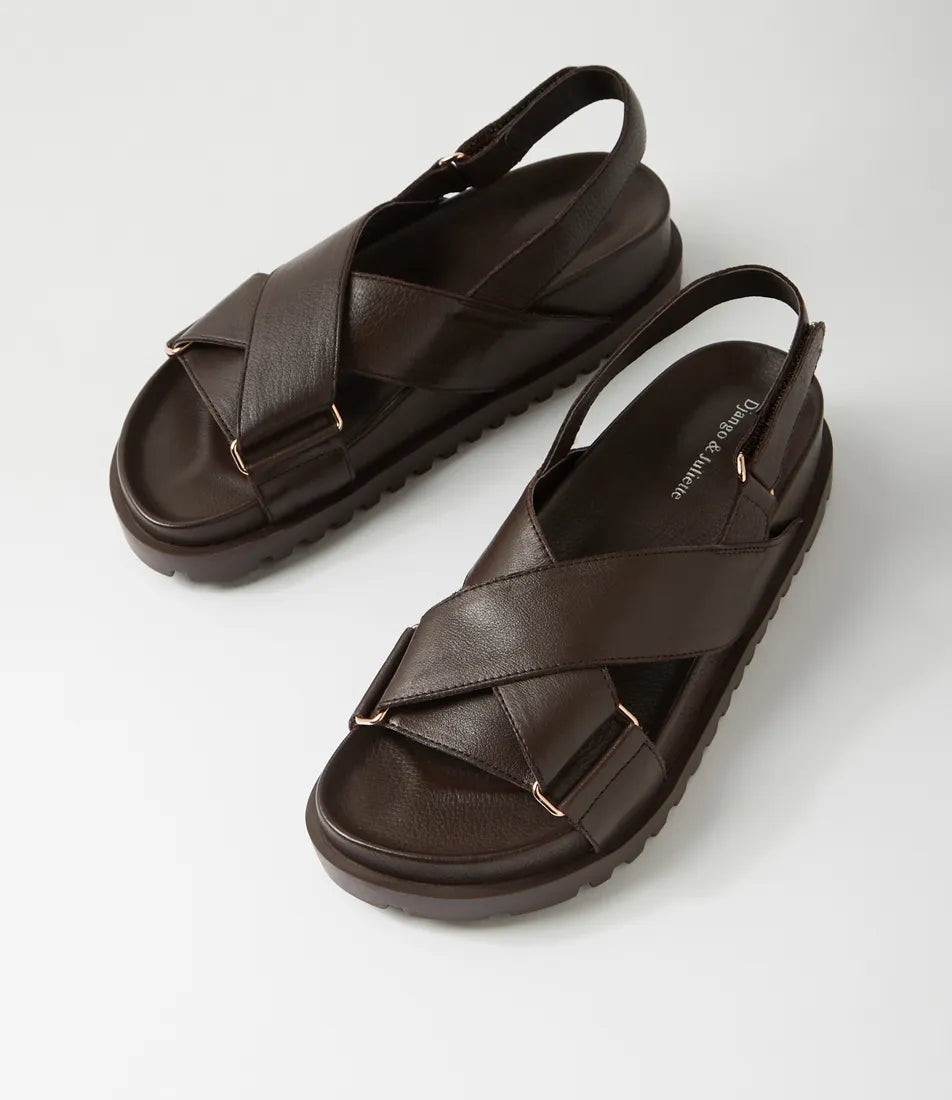 Django & Juliette Ubari Sandals Chocolate Leather