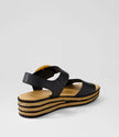 Django & Juliette Cubbie Platform Sandals Black Leather