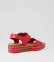 Django & Juliette Cubbie Platform Sandals Red Leather