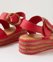 Django & Juliette Cubbie Platform Sandals Red Leather