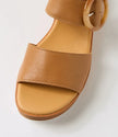 Django & Juliette Cubbie Platform Sandals Dark Tan Leather