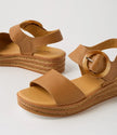 Django & Juliette Cubbie Platform Sandals Dark Tan Leather
