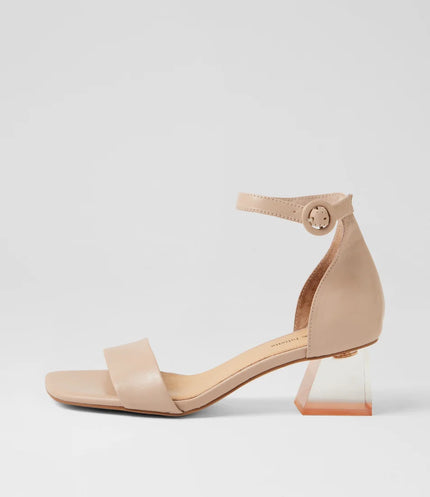 Django & Juliette Mirabel Heel Sandals Nude Leather