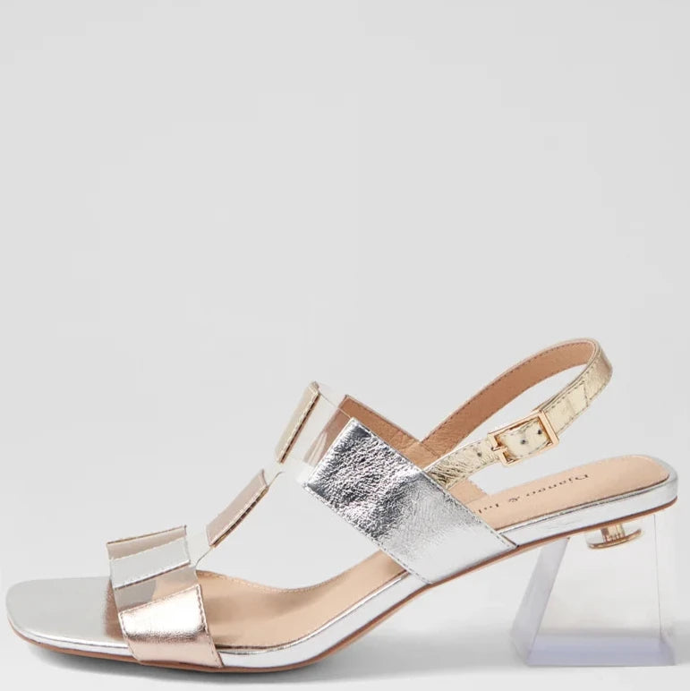 Django & Juliette Melinas Heels Metallic Multi