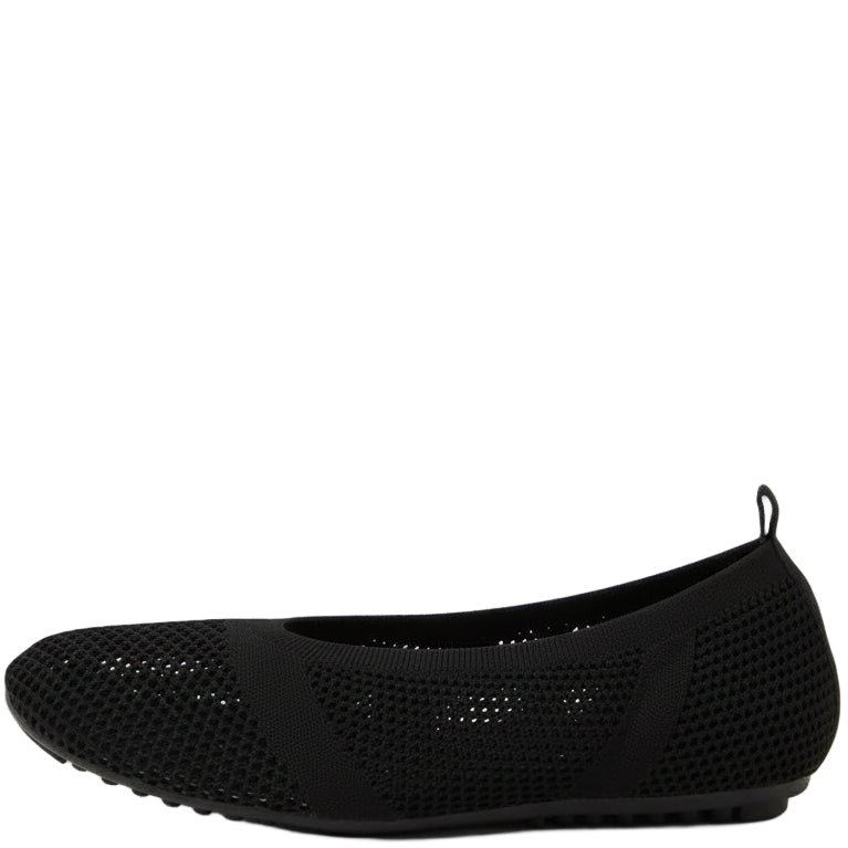 Django & Juliette Vaya Knit Flats Black