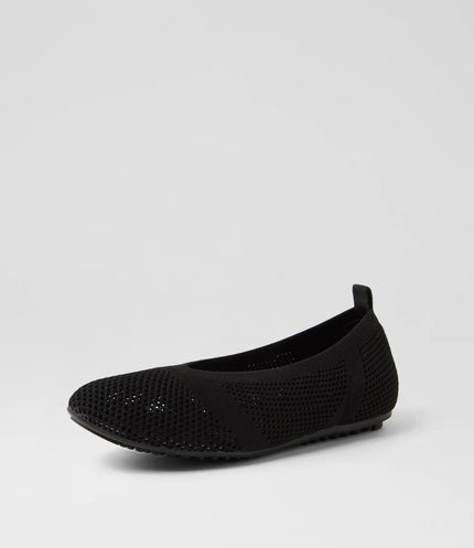Django & Juliette Vaya Knit Flats Black