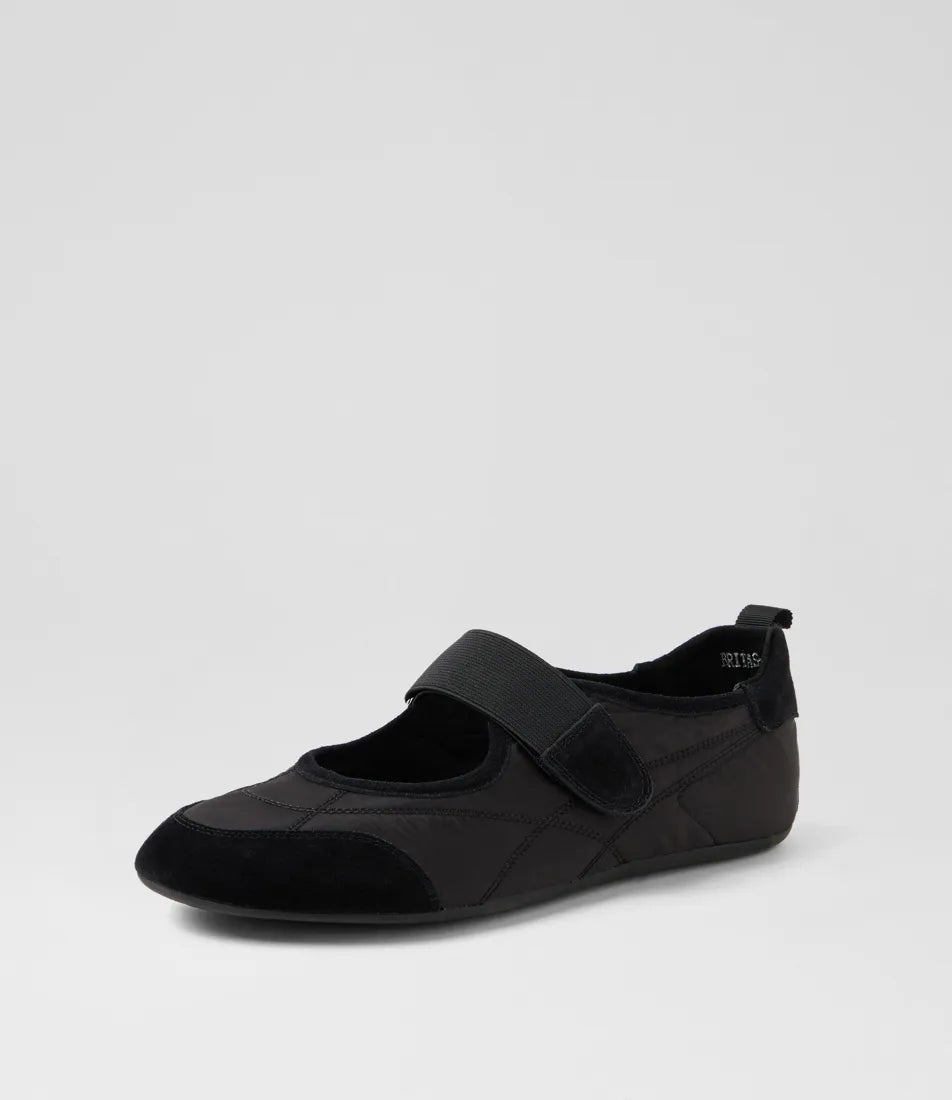 Django & Juliette Britas Ballet Sneakers Black Suede Fabric