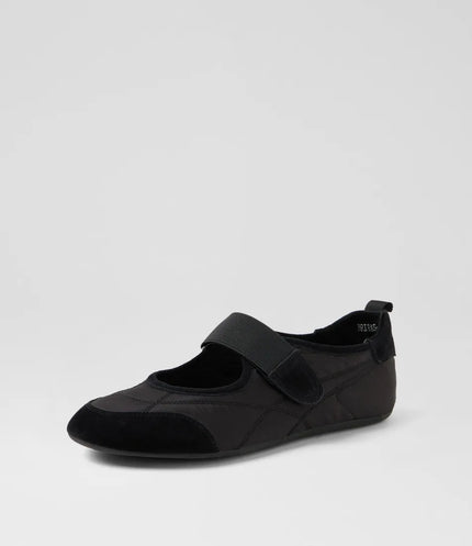 Django & Juliette Britas Ballet Sneakers Black Suede Fabric