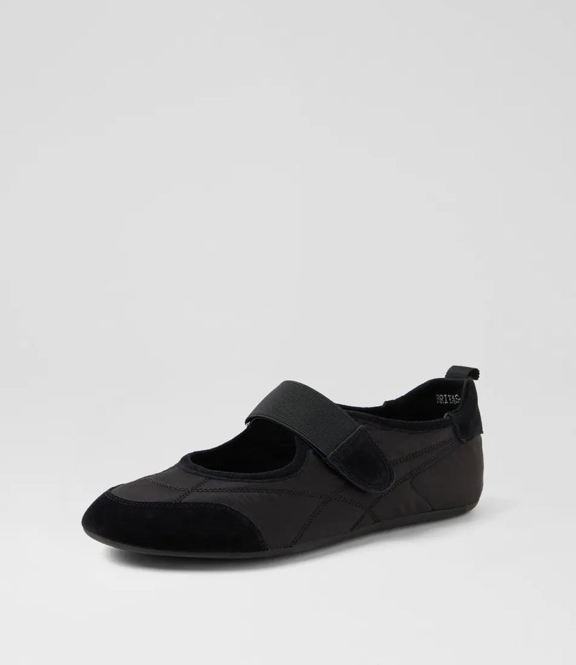 Django & Juliette Britas Ballet Sneakers Black Suede Fabric