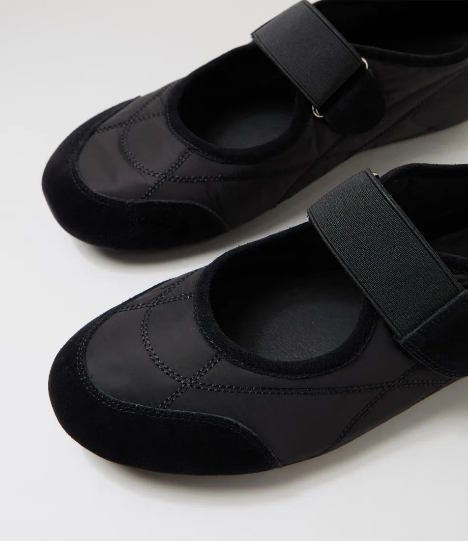 Django & Juliette Britas Ballet Sneakers Black Suede Fabric