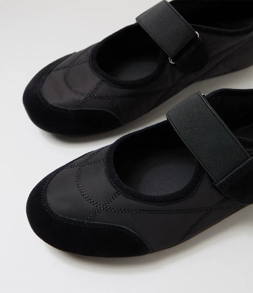 Django & Juliette Britas Ballet Sneakers Black Suede Fabric