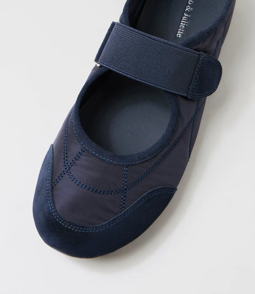 Django & Juliette Britas Ballet Sneakers Navy Suede Fabric