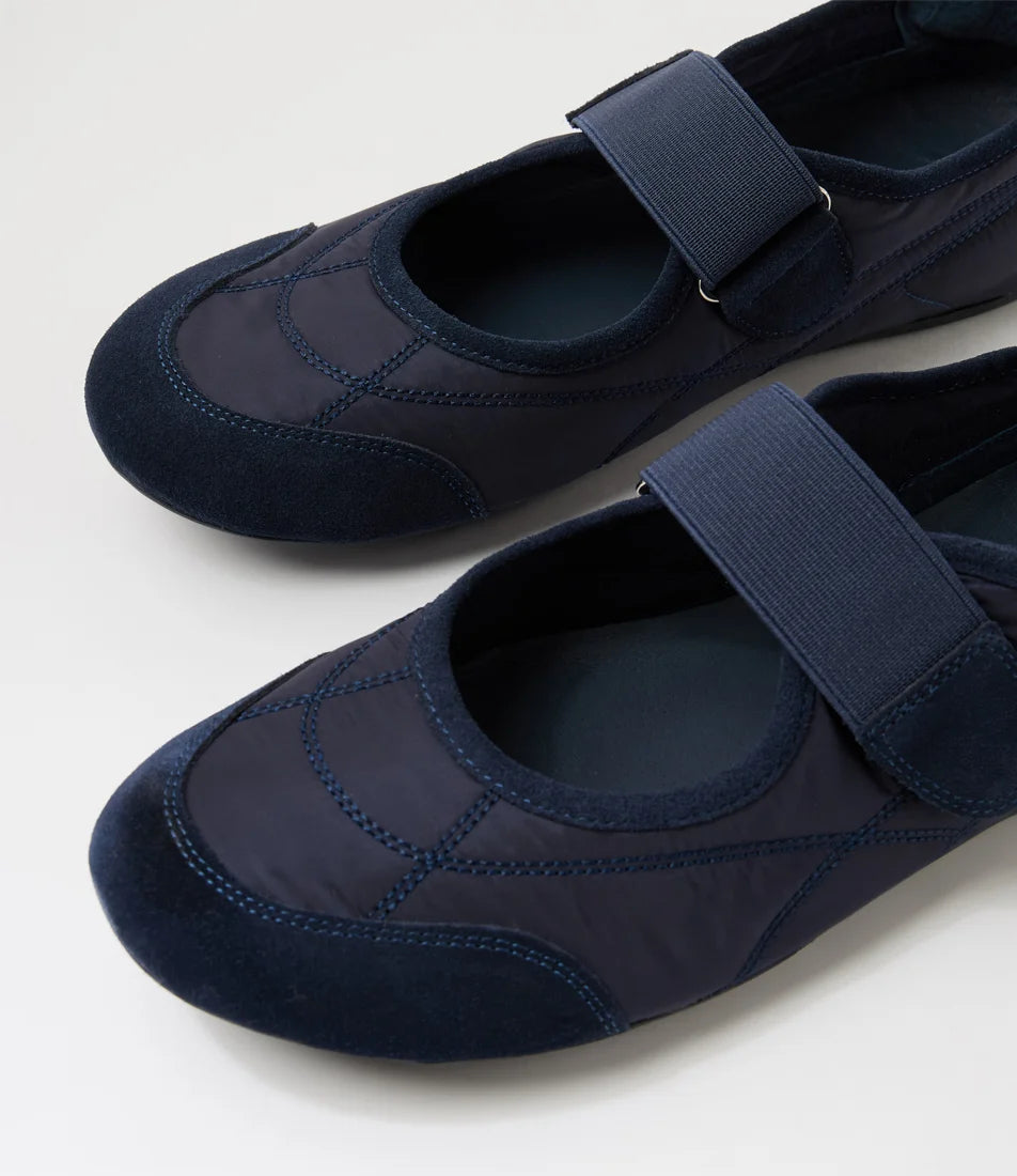 Django & Juliette Britas Ballet Sneakers Navy Suede Fabric