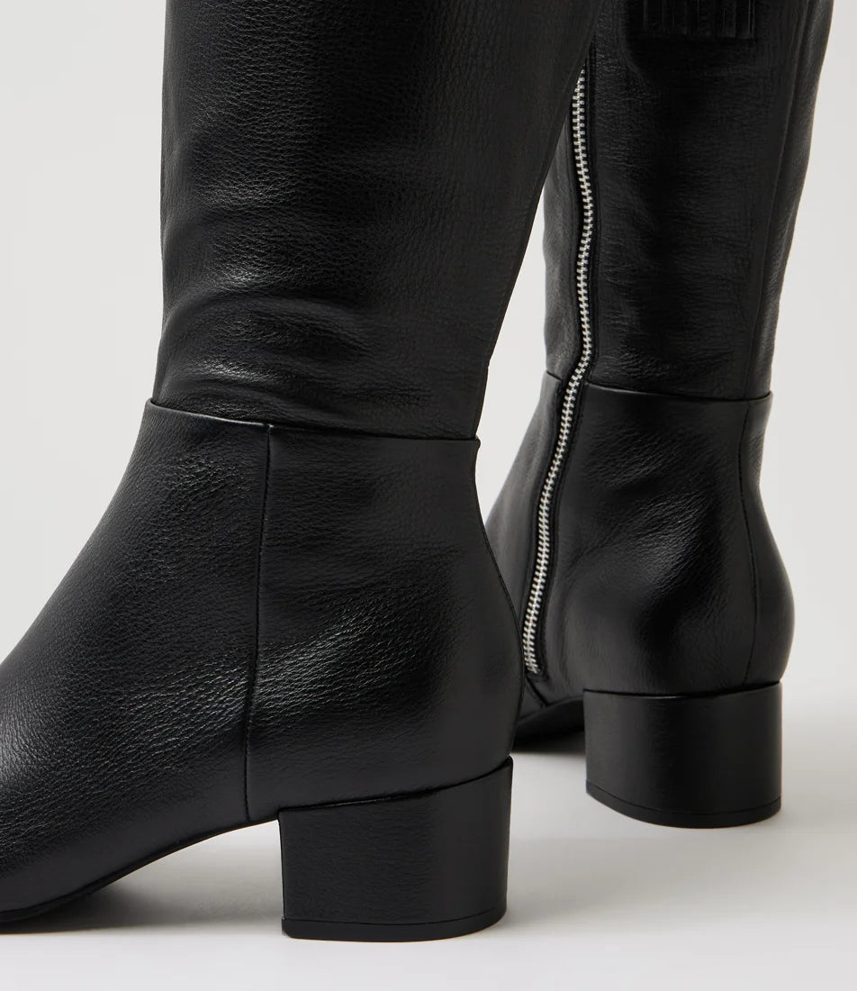 Django & Juliette Bijous Black Leather Boots