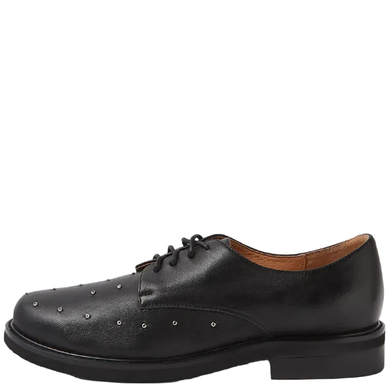 Django & Juliette Blora Studded Lace Up Black Leather