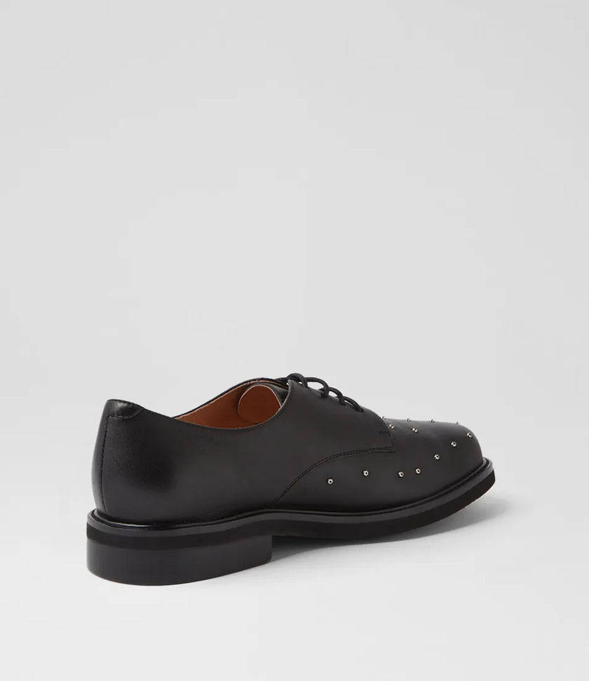 Django & Juliette Blora Studded Lace Up Black Leather